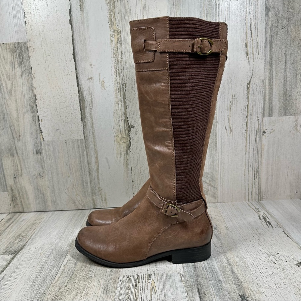 Aetrex Women’s Chelsea Tall Lea Riding Boots Brown #1277